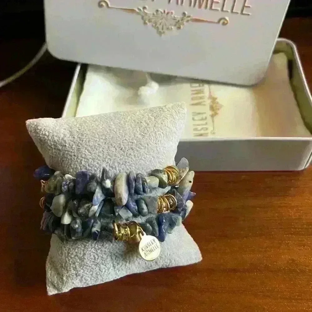 Kinsley Armelle indigo cluster bracelet set.
